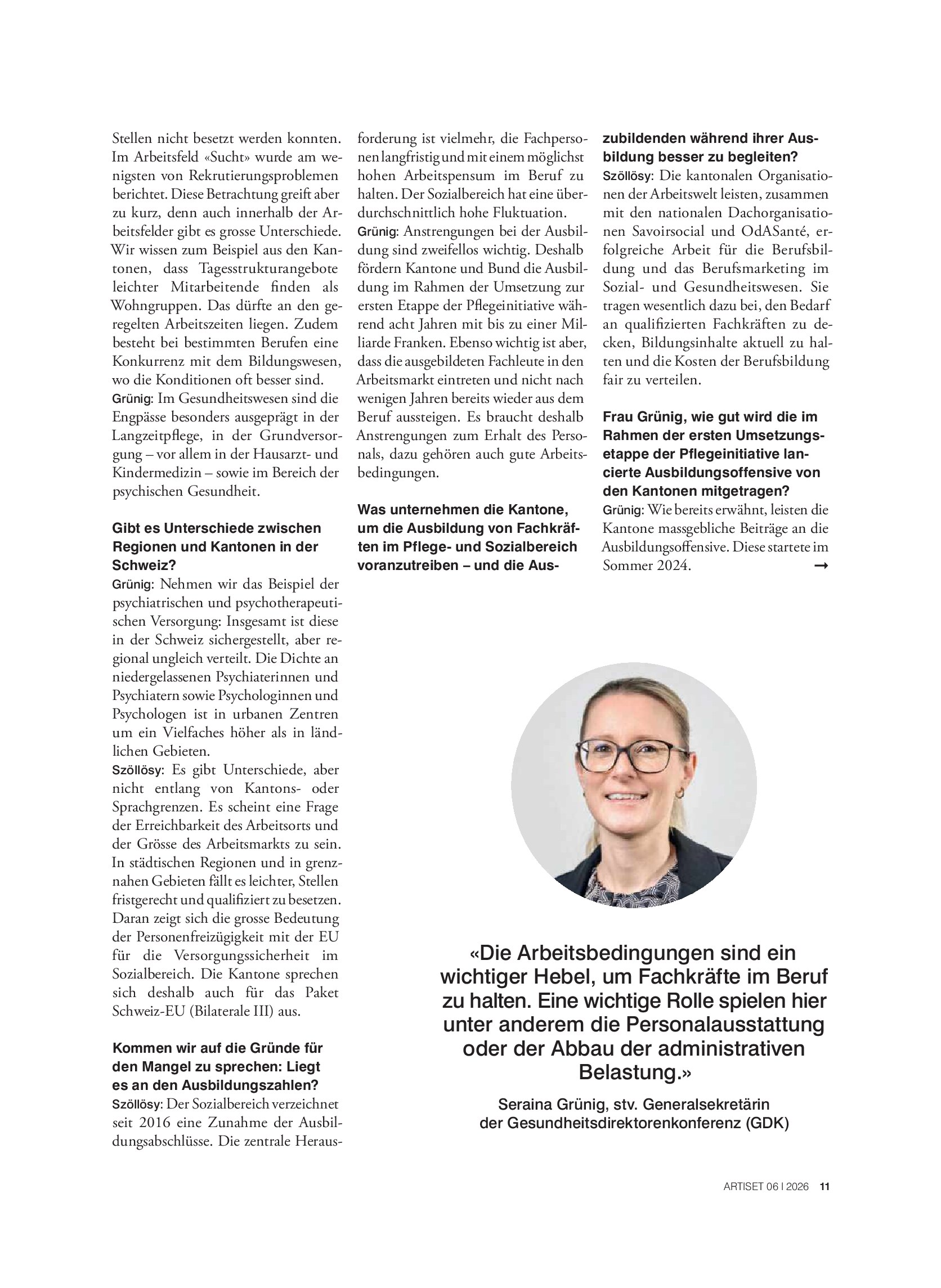 Vorschauseite 2: «Es braucht weitere Anstrengungen aller Akteure»