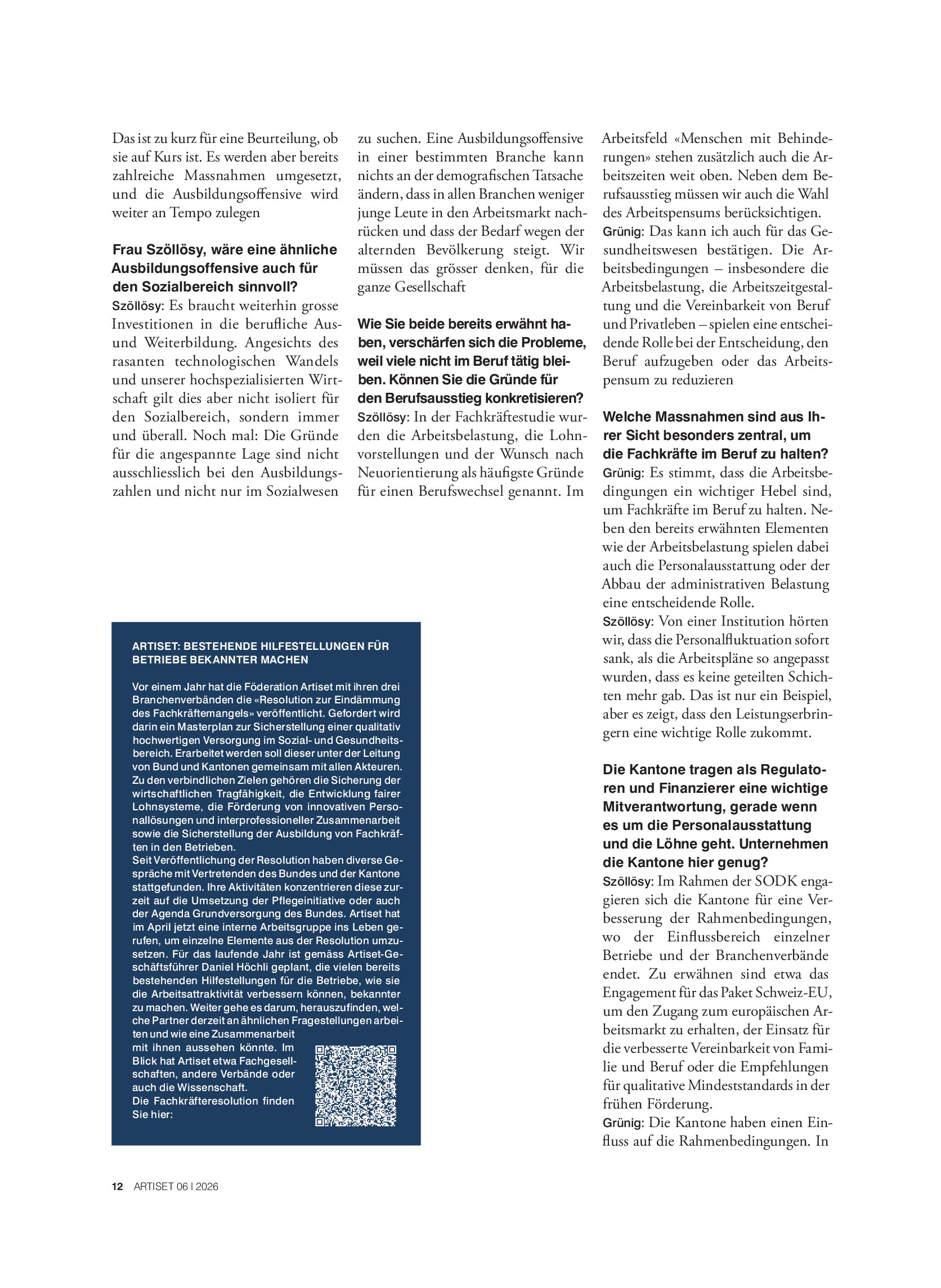 Vorschauseite 3: «Es braucht weitere Anstrengungen aller Akteure»
