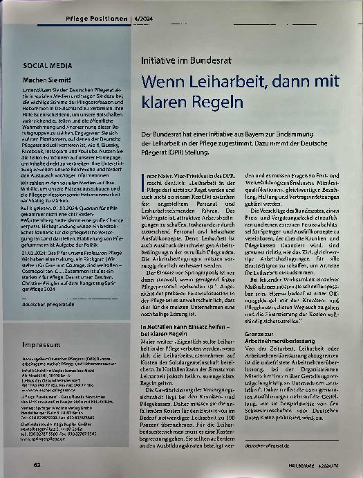 Vorschauseite 1: Wenn Leiharbeit, dann mit klaren Regeln.