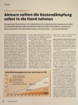 Vorschauseite 1: Akteure sollten die Kostendämpfung selbst in die Hand nehmen.