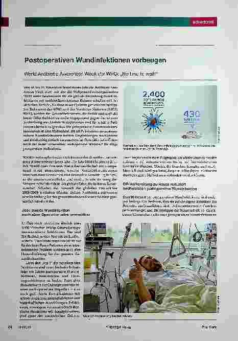 Vorschauseite 1: Postoperativen Wundinfektionen vorbeugen World Antibiotic Awareness Week der WHO: „No time to wait!“