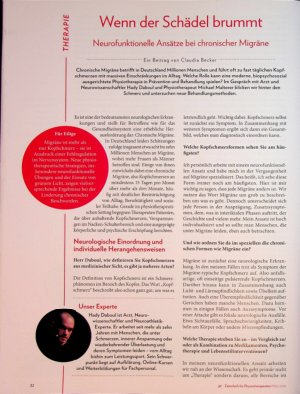 Vorschauseite 1: Wenn der Schädel brummt Neurofunktionelle Ansätze bei chronischer Migräne