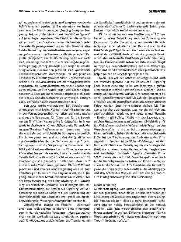 Vorschauseite 2: Public Health in China: Auf dem Weg zu HiAP