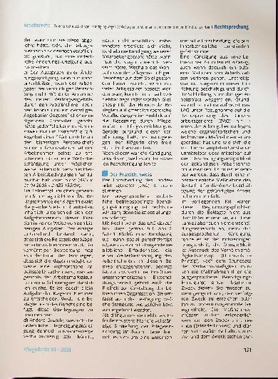 Vorschauseite 5: Zu einer betriebsbedingten Kündigung wegen Schließung einer stationären Einrichtung in einem Einrichtungsverbund.