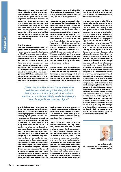 Vorschauseite 3: Konsolidierung der Gesundheitsmärkte Was zu tun ist