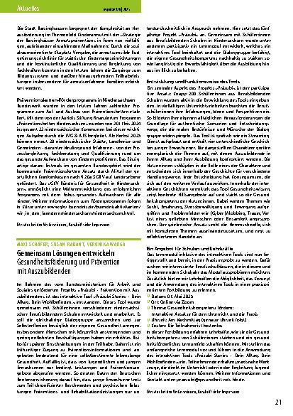 Vorschauseite 2: Kommunale Präventionsketten in Niedersachsen – Ansatz zur strukturellen Armutsprävention