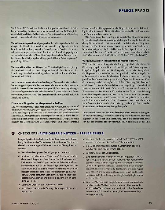 Vorschauseite 2: Vollständigkeitskonzept vereint Altund Neubiografie.