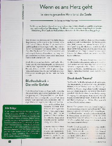 Vorschauseite 1: Wenn es ans Herz geht. In einem gesunden Herz tanzt die Seele.