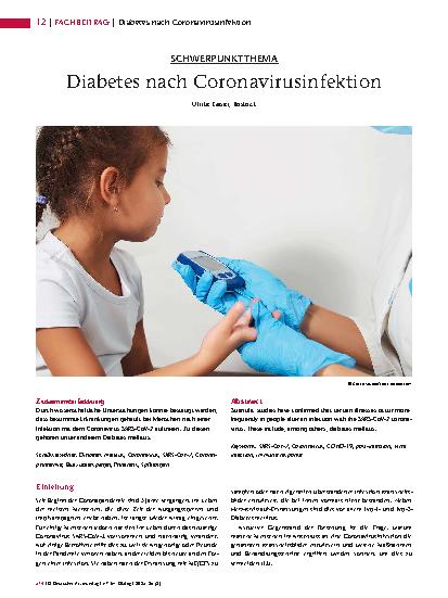 Vorschauseite 1: Diabetes nach Coronavirusinfektion