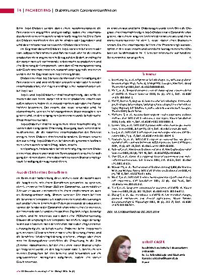 Vorschauseite 3: Diabetes nach Coronavirusinfektion