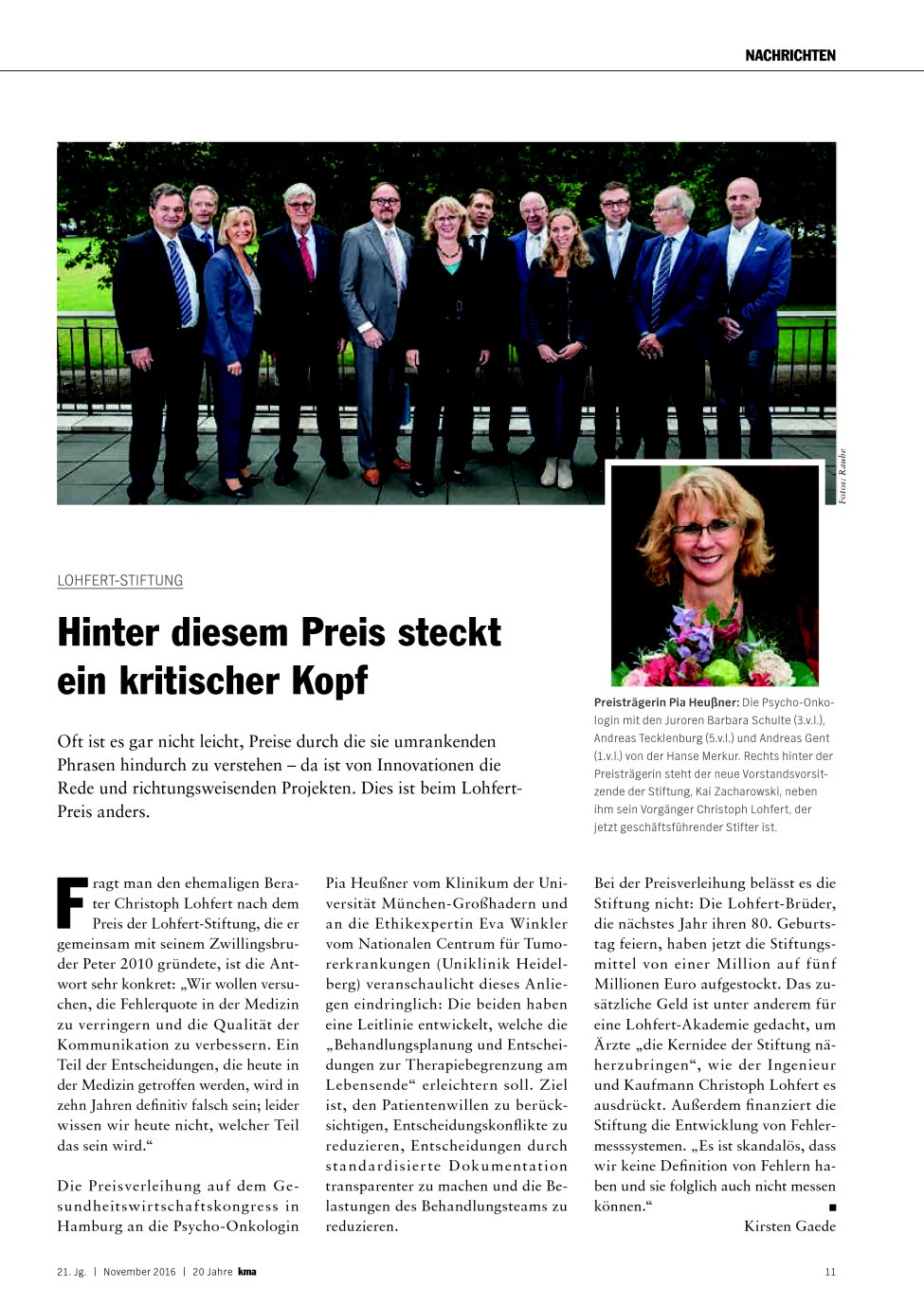 Vorschauseite 1: Lohfert-Stiftung: Hinter diesem Preis steckt ein kritischer Kopf