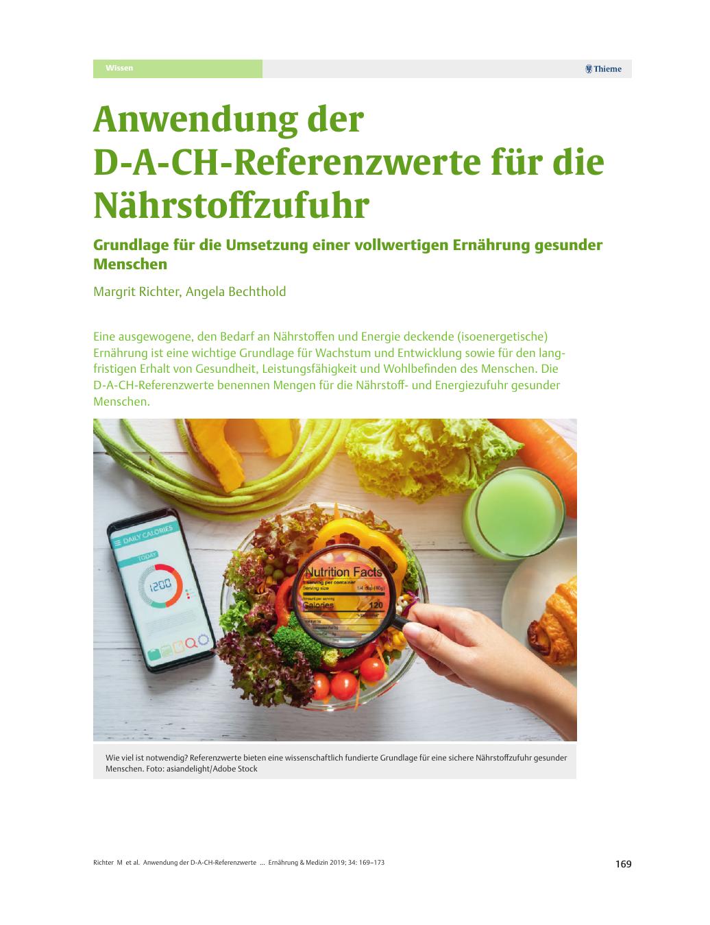 Vorschauseite 1: Anwendung der D-A-CH-Referenzwerte für die Nährstoffzufuhr