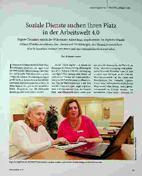 Vorschauseite 1: Soziale Dienste suchen ihren Platz in der Arbeitswelt 4.0