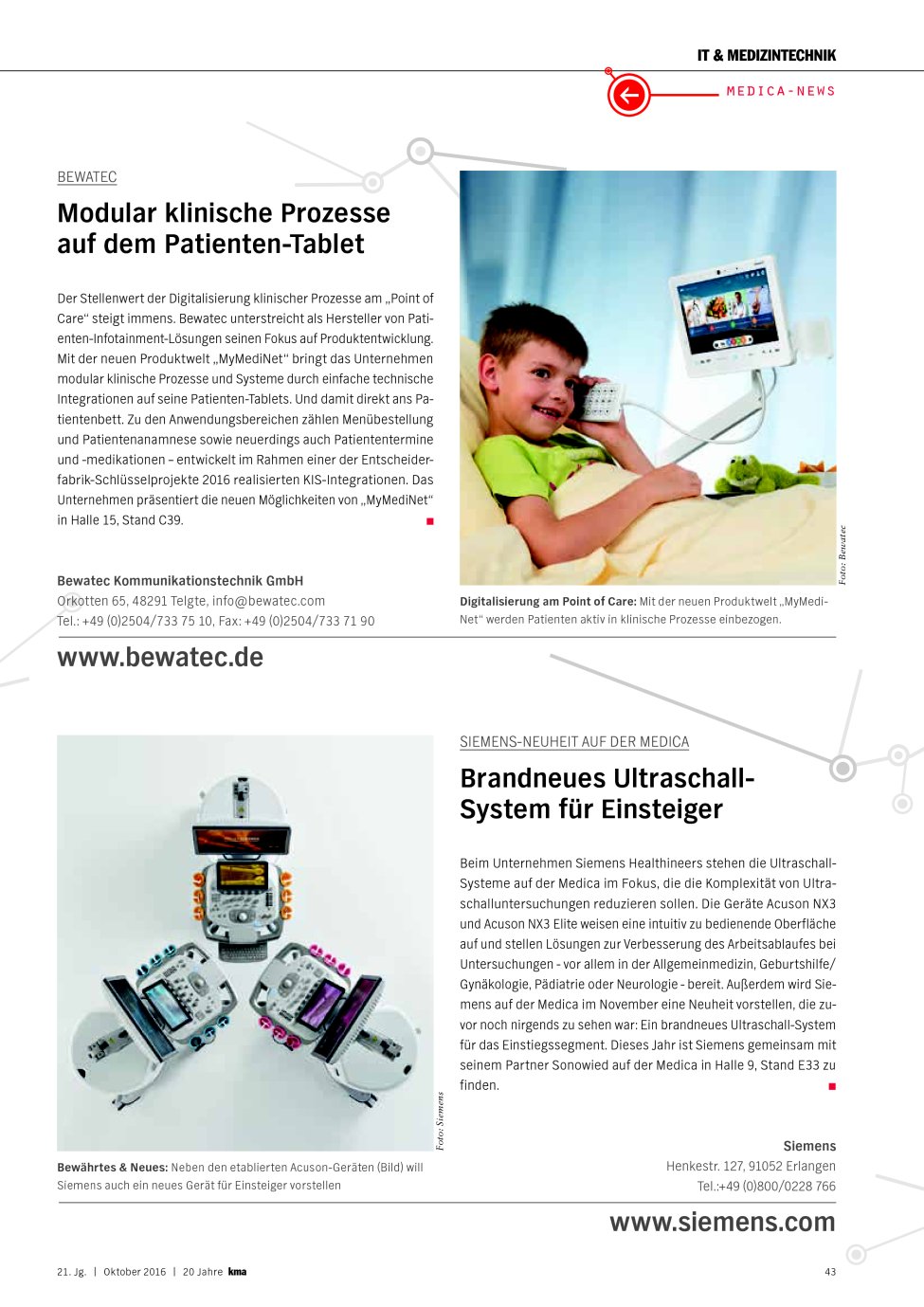 Vorschauseite 1: Siemens-Neuheit auf der Medica: Brandneues Ultraschall-System für Einsteiger