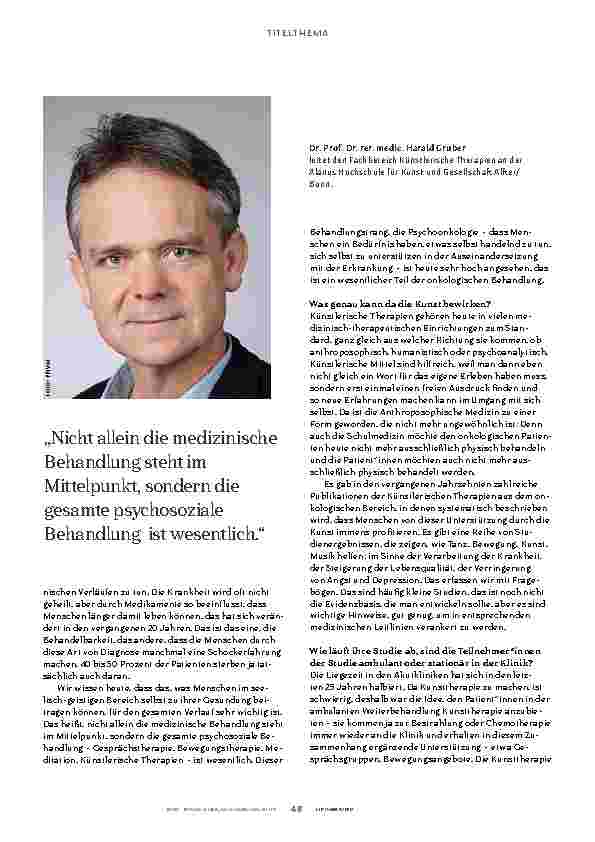 Vorschauseite 3: Wir brauchen die Kunst in der Medizin.