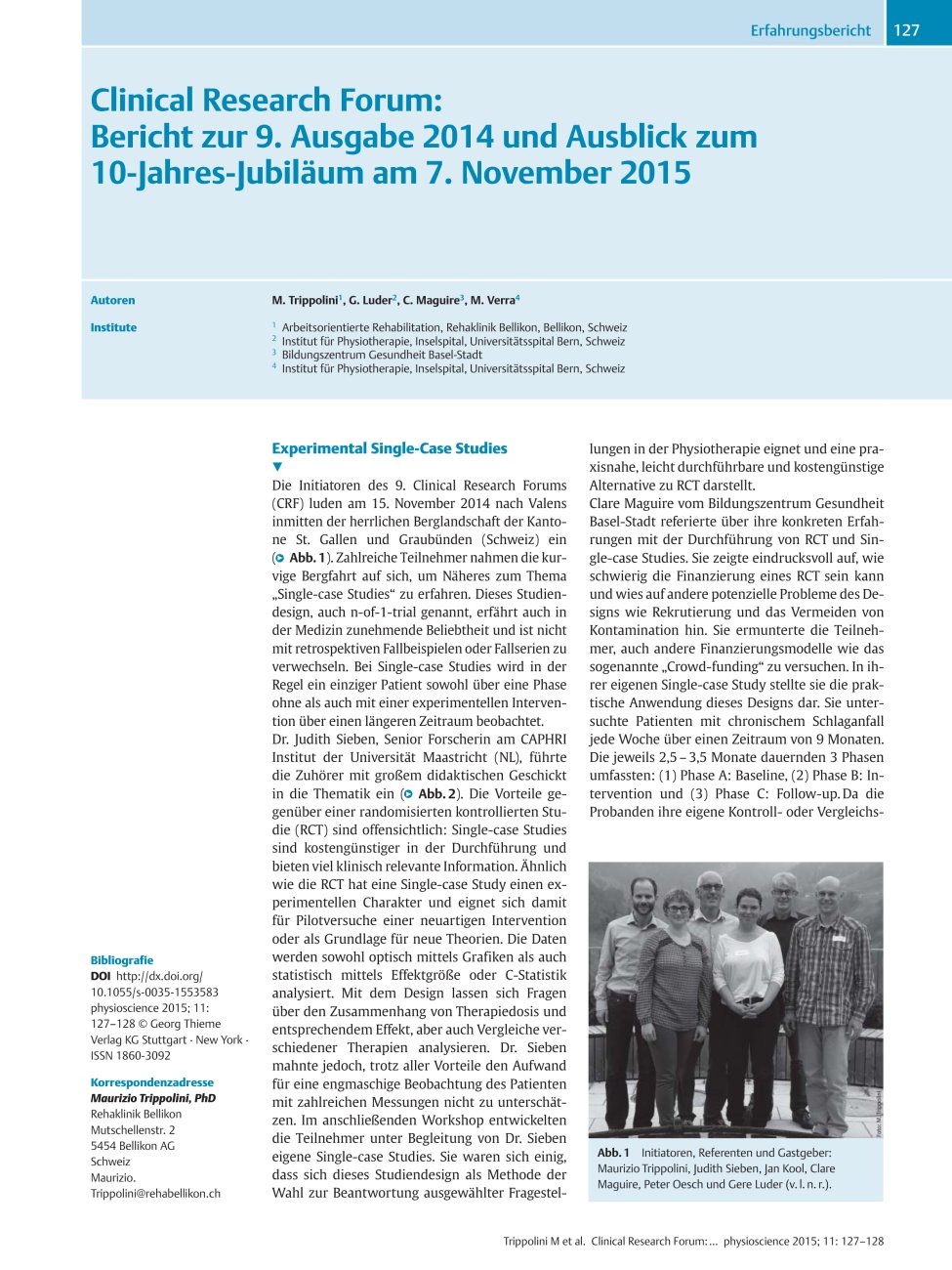 Vorschauseite 1: Clinical Research Forum: Bericht zur 9. Ausgabe 2014 und Ausblick zum 10-Jahres-Jubiläum am 7. November 2015