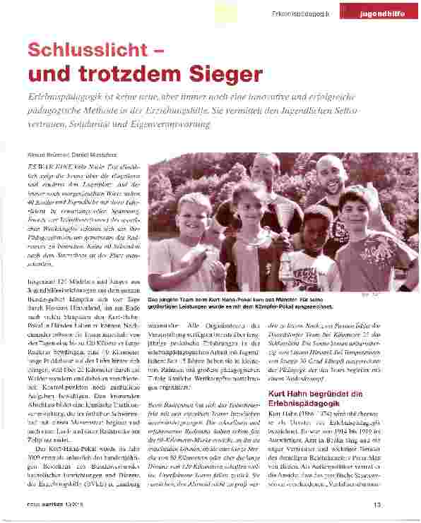 Vorschauseite 1: Schlusslicht - und trotzdem Sieger