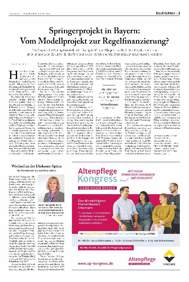Vorschauseite 1: Springerprojekt in Bayern: Vom Modellprojekt zur Regelfinanzierung?