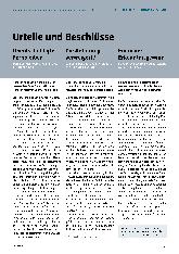 Vorschauseite 1: Urteile und Beschlüsse