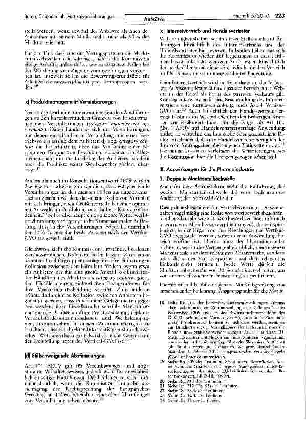 Vorschauseite 3: Die neue Gruppenfreistellungsverordnung für Vertikalvereinbarungen — Auswirkungen auf die Pharmaindustrie