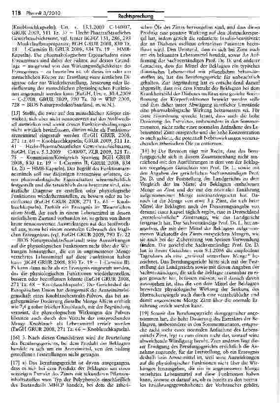 Vorschauseite 2: Abgrenzung Arzneimittel/Lebensmittel (Zimt-Präparate)