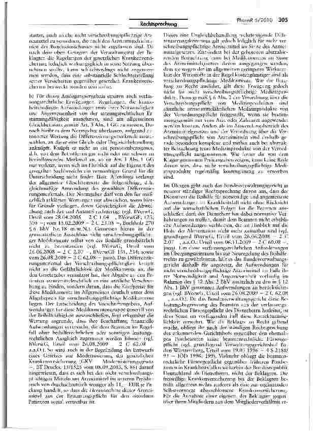 Vorschauseite 6: Arzneimittel im Sinne des Beihilferechts PostBeaKks §§ 30 I, 33 I, 33 lila; AMG § 2 III Nr. 7; MPG § 3 Nr. la; SGB V § 31 I 3 (a.F.)