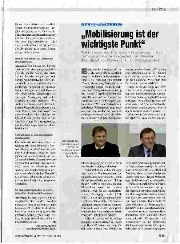 Vorschauseite 1: Mobilisierung ist der wichtigste Punkt