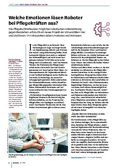 Vorschauseite 1: Welche Emotionen lösen Roboter bei Pflegekräften aus?
