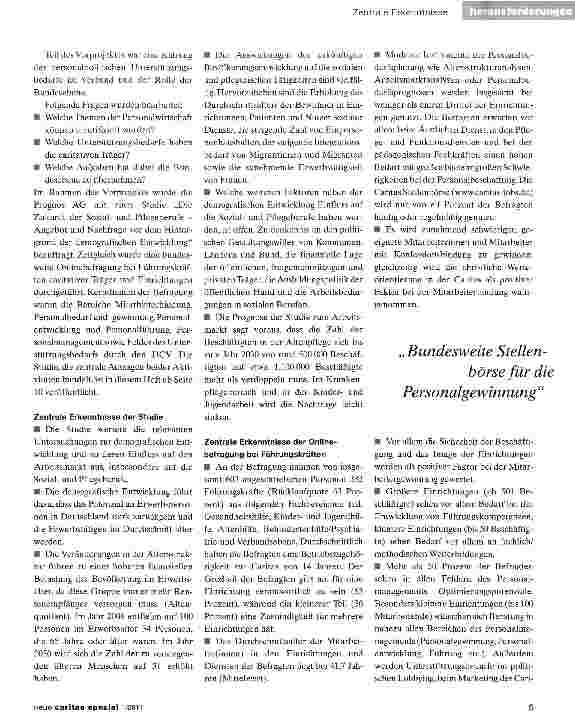 Vorschauseite 2: Wie gewinnt die Caritas künftigqualifizierte Mitarbeiter?