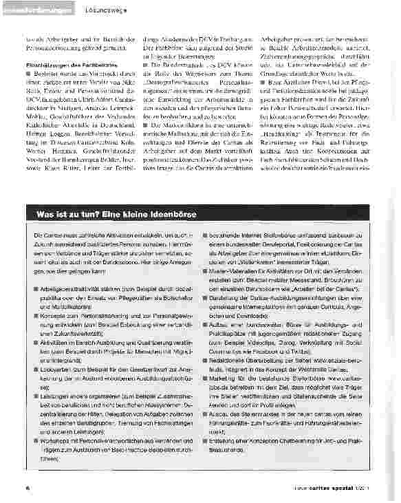 Vorschauseite 3: Wie gewinnt die Caritas künftigqualifizierte Mitarbeiter?