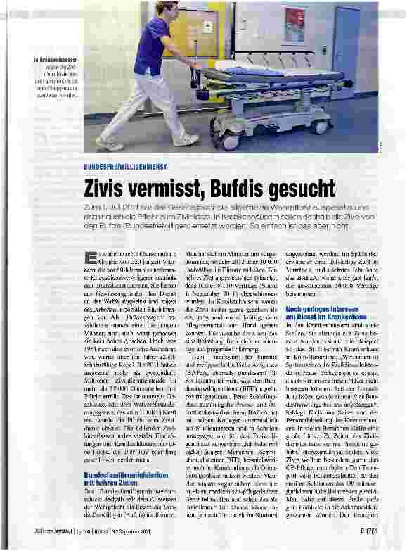 Vorschauseite 1: Zivis vermisst, Bufdis gesucht
