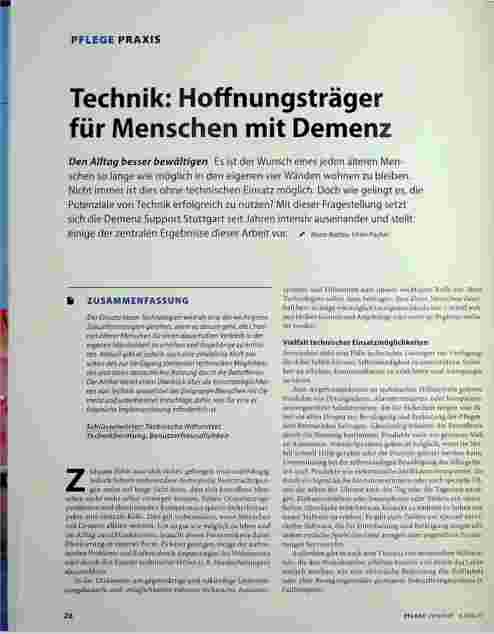 Vorschauseite 1: Technik: Hoffnungsträger für Menschen mit Demenz
