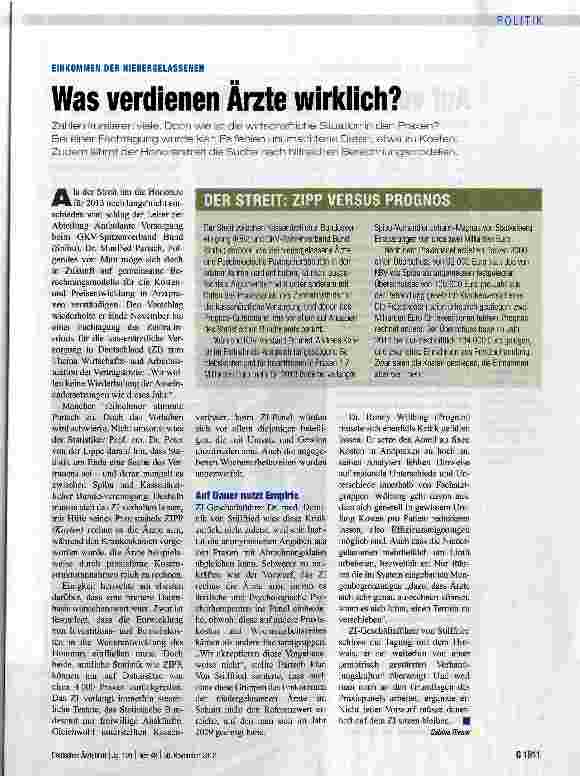 Vorschauseite 1: Was verdienen Arzte wirklich?
