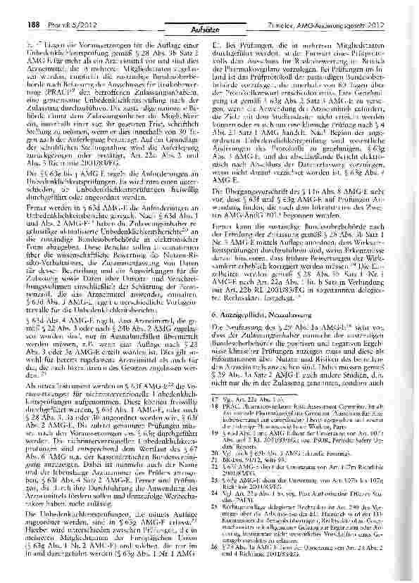 Vorschauseite 5: Der Gesetzentwurf des Zweiten AMG-Anderungsgesetzes 2012