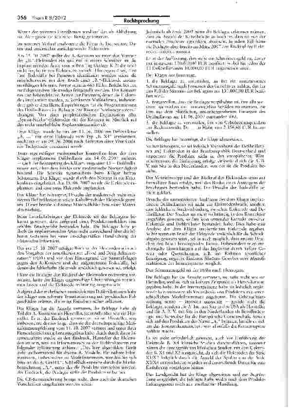 Vorschauseite 3: Zur Haftung des Vertriebshändlers von Medizinprodukten