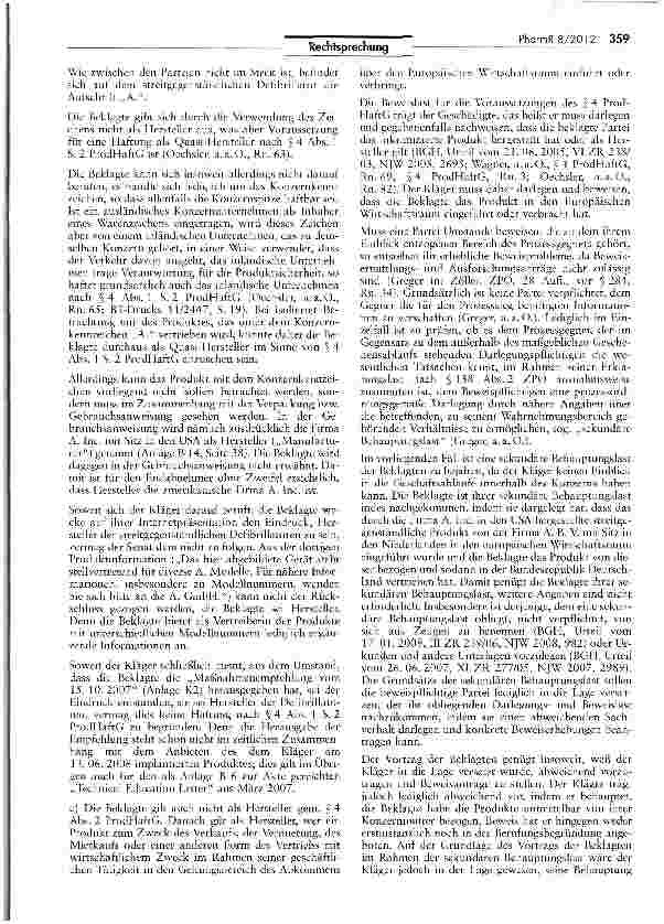 Vorschauseite 6: Zur Haftung des Vertriebshändlers von Medizinprodukten
