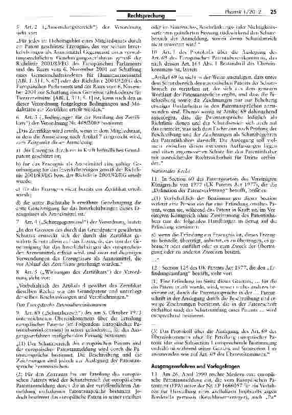 Vorschauseite 2: Ergänzende Schutzzertifikate für Wirkstoffkombinationen VO (EG) Nr. 469/2009 Art. 3 Buchst, a, b
