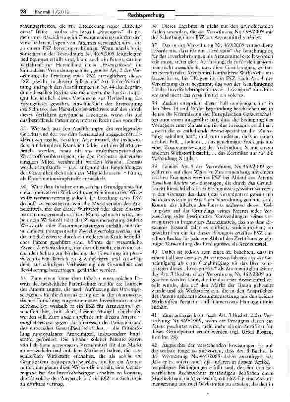 Vorschauseite 5: Ergänzende Schutzzertifikate für Wirkstoffkombinationen VO (EG) Nr. 469/2009 Art. 3 Buchst, a, b