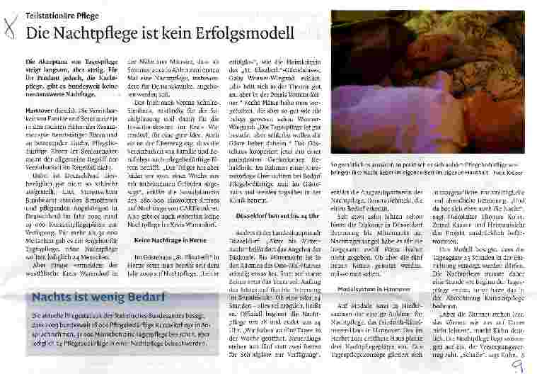 Vorschauseite 1: Die Nachtpflege ist kein Erfolgsmodell