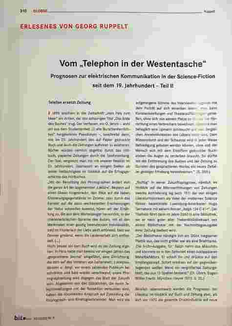 Vorschauseite 1: Vom „Telefon in der Westentasche“ Prognosen zur elektrischen Kommunikation in der Science-Fiction seit dem 19. Jahrhundert - Teil II