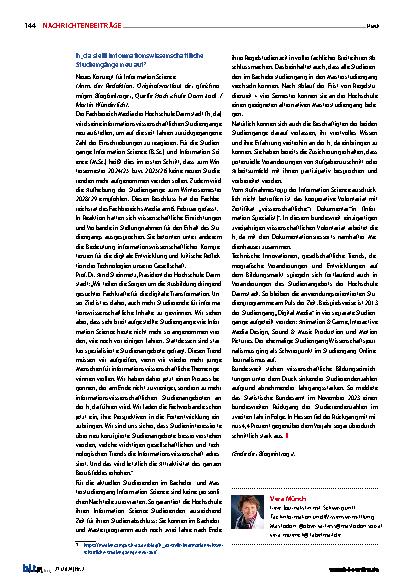 Vorschauseite 3: Wie geht es an der h_da weiter mit der Informationswissenschaft?