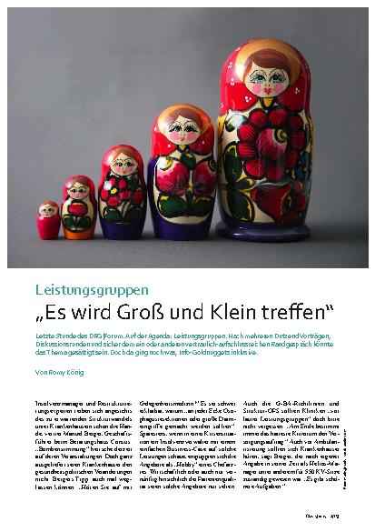 Vorschauseite 1: Leistungsgruppen „Es wird Groß und Klein treffen“
