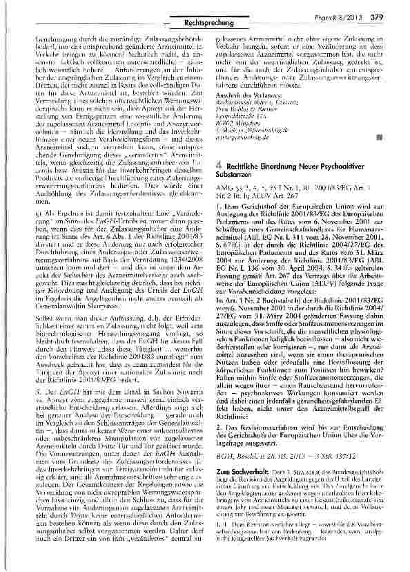 Vorschauseite 1: Rechtliche Einordnung Neuer Psychoaktiver Substanzen