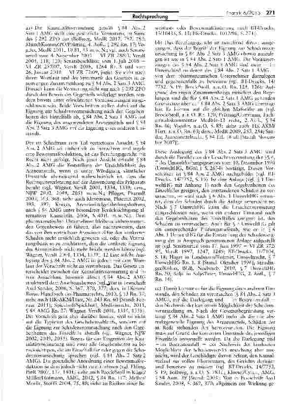 Vorschauseite 3: Schadenseignung in § 84 II 3 AMG ebenso auszulegen wie in § 84 II 1 AMG