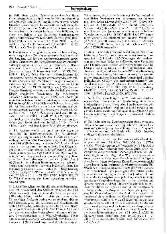 Vorschauseite 6: Schadenseignung in § 84 II 3 AMG ebenso auszulegen wie in § 84 II 1 AMG