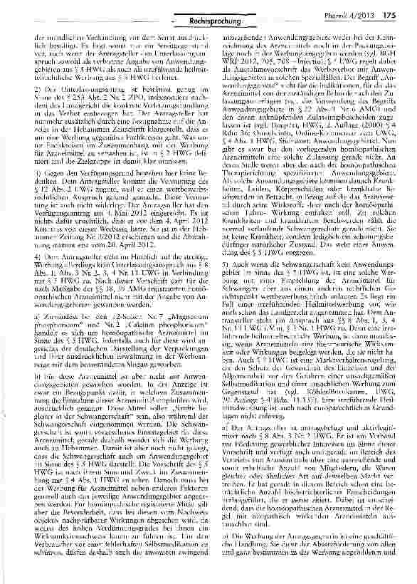 Vorschauseite 3: Schüßler-Salze dürfen nicht als „sanfte Begleiter in der Schwangerschaft beworben werden HWG H 3, 4, 5; UWG §§ 3, 8, 12