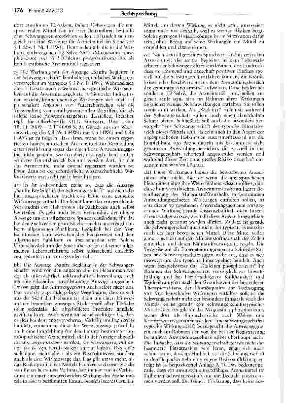 Vorschauseite 4: Schüßler-Salze dürfen nicht als „sanfte Begleiter in der Schwangerschaft beworben werden HWG H 3, 4, 5; UWG §§ 3, 8, 12