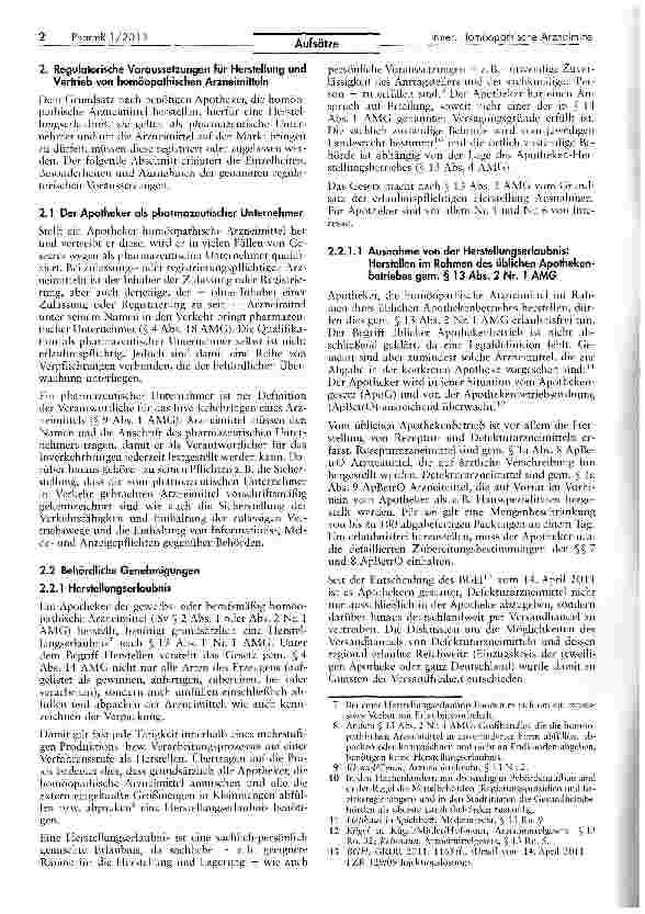 Vorschauseite 2: Apotheker als Produzenten von homöopathischen Arzneimitteln — Eine praktische Betrachtung
