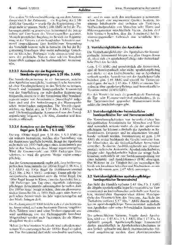 Vorschauseite 4: Apotheker als Produzenten von homöopathischen Arzneimitteln — Eine praktische Betrachtung