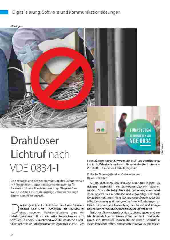 Vorschauseite 1: Drahtloser Lichtruf nach VDE 0834-1